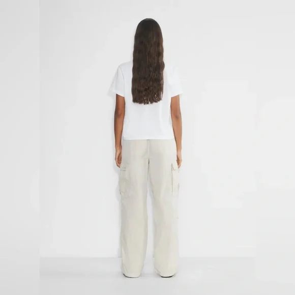 Aritzia Tna Squad Pocket Parachute Cream Elastic Waist Pants Size S - Picture 6 of 16